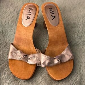 MIA Women's Metallic Silver Mules